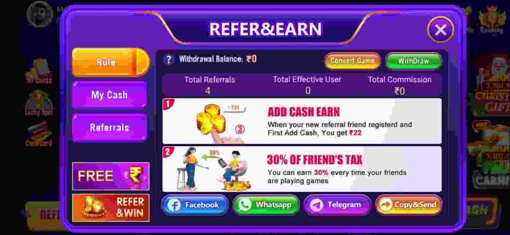 Refer And Earn Money In Teen Patti Paisa APK